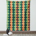 thumbnail image 1 of Geometric Circle Decor Tapestry, Pop Art Vertical Striped Half-Pattern Ring Forms Retro Poster Print, Wall Hanging for Bedroom Living Room Dorm Decor, 60W X 80L Inches, Orange Teal, by Ambesonne, 1 of 5
