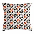 thumbnail image 1 of Geometric Circle Decor Throw Pillow Cushion Cover, Dimensional Ring Forms Artful Series Tones Hispter Boho Decor Image, Decorative Square Accent Pillow Case, 18 X 18 Inches, Grey Orange, by Ambesonne, 1 of 2