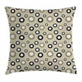 thumbnail image 1 of Geometric Circle Decor Throw Pillow Cushion Cover, Disc Shaped Curve Figures with Interior Hoops on Beige Vintage Inspired, Decorative Square Accent Pillow Case, 24 X 24 Inches, Multi, by Ambesonne, 1 of 2