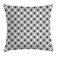 thumbnail image 1 of Geometric Circle Decor Throw Pillow Cushion Cover, Minimalist Monochrome Interlace Circle Pattern Modules Pattern, Decorative Square Accent Pillow Case, 20 X 20 Inches, Black White, by Ambesonne, 1 of 2
