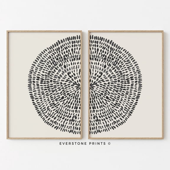 Geometric Circle Minimalist Art Geometric Abstract Art Boho Circle Set 2 Unframed Paper Print 8x12