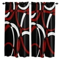 thumbnail image 1 of Geometric Circle Modern Art Red Curtain Home Decoration Living Room Short Curtains Window Treatments For Kitchen Bedroom, 1 of 6