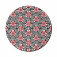 thumbnail image 1 of Geometric Circle Mouse Pad for Computers, Interlace Spiral Labyrinth Blind Oval Linked Mosaic Image Print, Round Non-Slip Thick Rubber Modern Gaming Mousepad, 8" Round, Red Black, by Ambesonne, 1 of 2