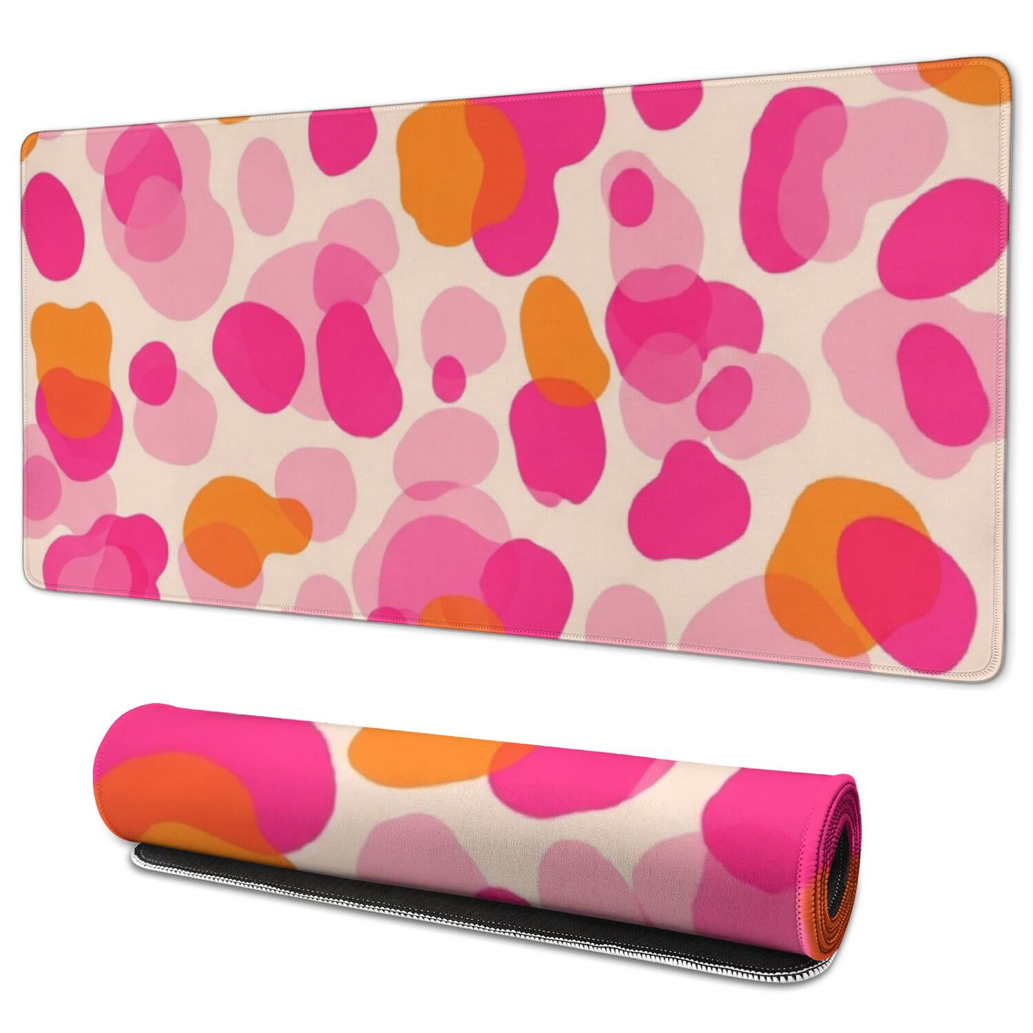 Geometric Circle Pink Pattern Extended Large Mouse Pad, Desk Protector ...