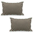 thumbnail image 1 of Geometric Circle Quilted Pillowcover Set of 2, 50s Pop Art Style Triangular Stripes Spiral Hoops Retro Poster Print, Standard Queen Size Pillow Cover Bedroom, 30" x 20", Maroon Sea Green, by Ambesonne, 1 of 1