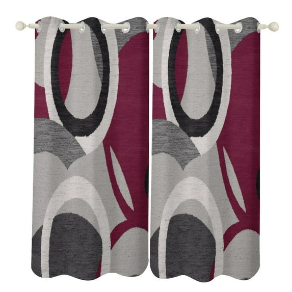Geometric Circle Rug 2 Panels Blackout Curtains for Bedroom Living Room Drapes Kitchen Room Window Blackout Curtain Grommet
