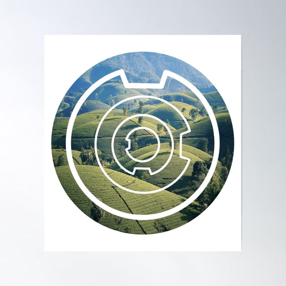 Geometric Circle Shape Landscape Inside The Shape Poster Wall Art, Modern Wall Decor, 16x16 UNFRAMED