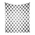 thumbnail image 1 of Geometric Circle Soft Flannel Fleece Throw Blanket, Different Round Shaped Dots Spots Motif Simplistic Abstract Background, Cozy Plush for Indoor and Outdoor Use, 50" x 60", Black White, by Ambesonne, 1 of 5