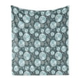 thumbnail image 1 of Geometric Circle Soft Flannel Fleece Throw Blanket, Floral Ornamental Pastel Toned Shapes and Swirls Lines Vintage Display, Cozy Plush for Indoor and Outdoor Use, 60" x 80", Pink Blue, by Ambesonne, 1 of 5