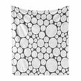 thumbnail image 1 of Geometric Circle Soft Flannel Fleece Throw Blanket, Retro Pattern with Large Small Round Dots Abstract Art Print Image, Cozy Plush for Indoor and Outdoor Use, 50" x 70", Dark Grey White, by Ambesonne, 1 of 6