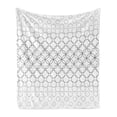 thumbnail image 1 of Geometric Circle Soft Flannel Fleece Throw Blanket, Various Overlapping Inner Oval Motifs Retro Style Print, Cozy Plush for Indoor and Outdoor Use, 60" x 80", Black White, by Ambesonne, 1 of 6