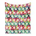 thumbnail image 1 of Geometric Circle Soft Flannel Fleece Throw Blanket, Vibrant Style Circular Forms Retro Spots Fashion Hipster Design, Cozy Plush for Indoor and Outdoor Use, 70" x 90", Multicolor, by Ambesonne, 1 of 5