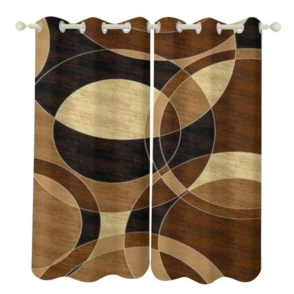Geometric Circle Stripe 2 Panels Curtains for Bedroom Living Room Drapes Kitchen Window Curtain Home Decor