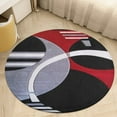 thumbnail image 1 of Geometric Circle Stripe Round Area Rugs for Bedroom Living Room, 5FT Soft Indoor Circle Carpets, Carpet Home Decor Floor Mat, 1 of 6