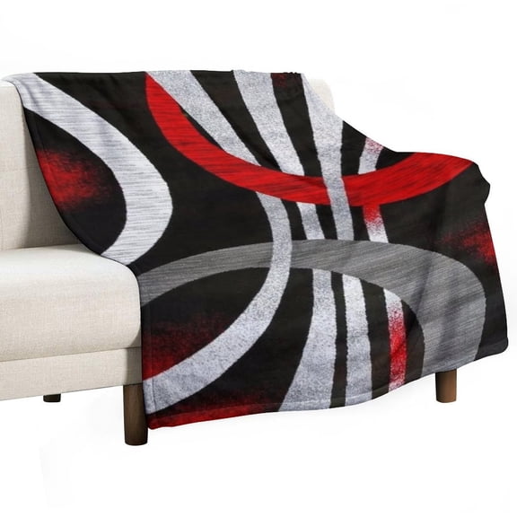 Geometric Circle Stripe Throws Blankets for Sofa Bed Winter Plush Warm Blanket Holiday Gifts