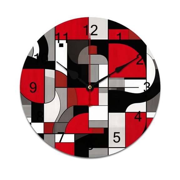 Geometric Circle Stripe Time Decorative Wall Clocks Round Large Wall Watch Bedroom Home Decor 10in