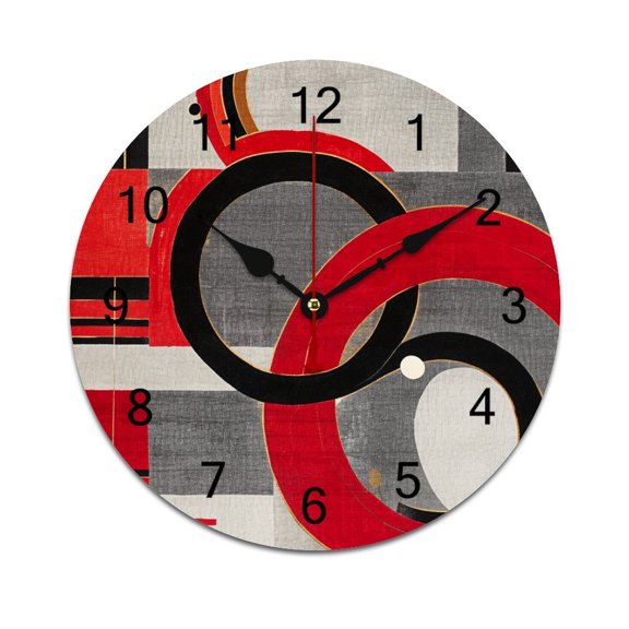 Geometric Circle Stripe Time Decorative Wall Clocks Round Large Wall Watch Bedroom Home Decor 10in