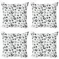 thumbnail image 1 of Ambesonne Geometric Throw Pillow Cover 4 Pack, Minimalist Rounds, 16", Black White, 1 of 2