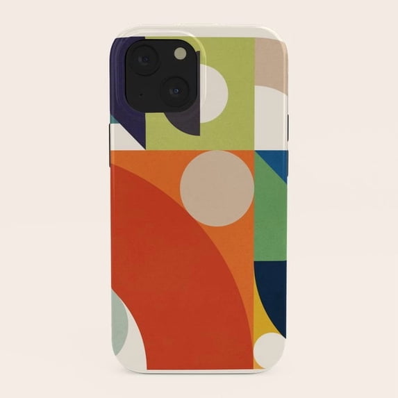 Geometric Circles and Color Blocks Tough Case for Apple iPhone ...