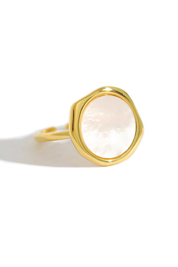 Geometric Circular Ring Adjustable Copper Electroplated Korean Jewelry For Everyday Wear For Everyday Wear Look