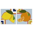 thumbnail image 1 of Stupell Industries Geometric Citrus Fruit 2 Piece Canvas Wall Art Set, design by Daniela Santiago, 17 x 17, 1 of 7