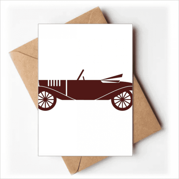 Geometric Classic Cars Brown Outline Greeting Cards You are Invited Invitations