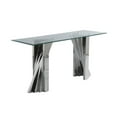 thumbnail image 1 of Geometric Clear Glass Console Table with Silver Stainless Steel, 1 of 2