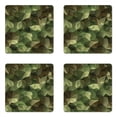 thumbnail image 1 of Geometric Coaster Set of 4, Abstract Style Composition Camouflage Design Angular Polygon Design, Square Hardboard Gloss Coasters, Standard Size, Olive Green Green Brown, by Ambesonne, 1 of 2