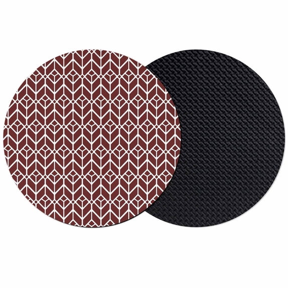 Geometric Coasters Set of 2, Absorbent Coasters for Drinks, Modern Abstract Lines Texture Red Coaster for Desk Coffee Table Protection, Home Decor House Warming Gifts 4"