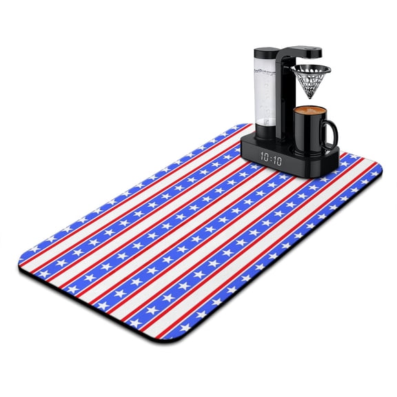 Geometric Coffee Bar Mat Quick-Dry Absorbent Mat for Coffee Machines (Rainbow Gradient Pattern)