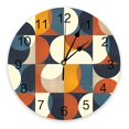 thumbnail image 1 of Geometric Color Blocks Line Wall Clock Modern Design Living Room Decoration Kitchen Silent Clock Home Decor, 1 of 5