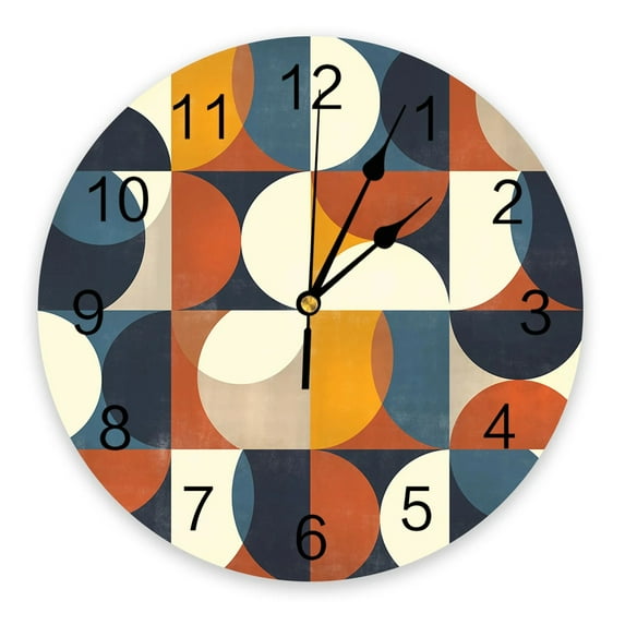 Geometric Color Blocks Line Wall Clock Modern Design Living Room Decoration Kitchen Silent Clock Home Decor