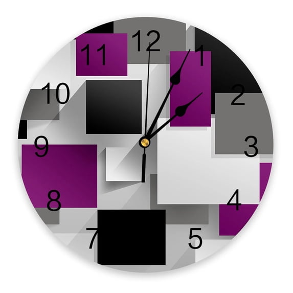 Geometric Color Blocks Line Wall Clock Modern Design Living Room Decoration Kitchen Silent Clock Home Decor