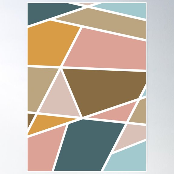 Geometric Color Palette - Spring Collection Poster Wall Art, Modern Wall Decor For Living Room Bedroom, 12x18 UNFRAMED