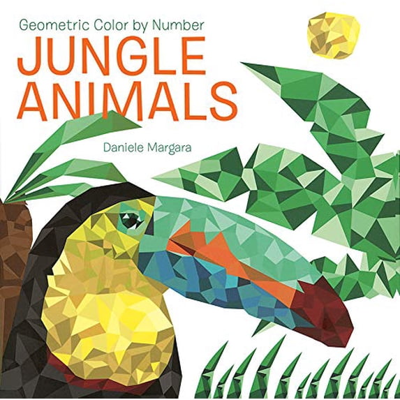 Pre-Owned Geometric Color by Number: Jungle Animals (Paperback) by Daniele Margara