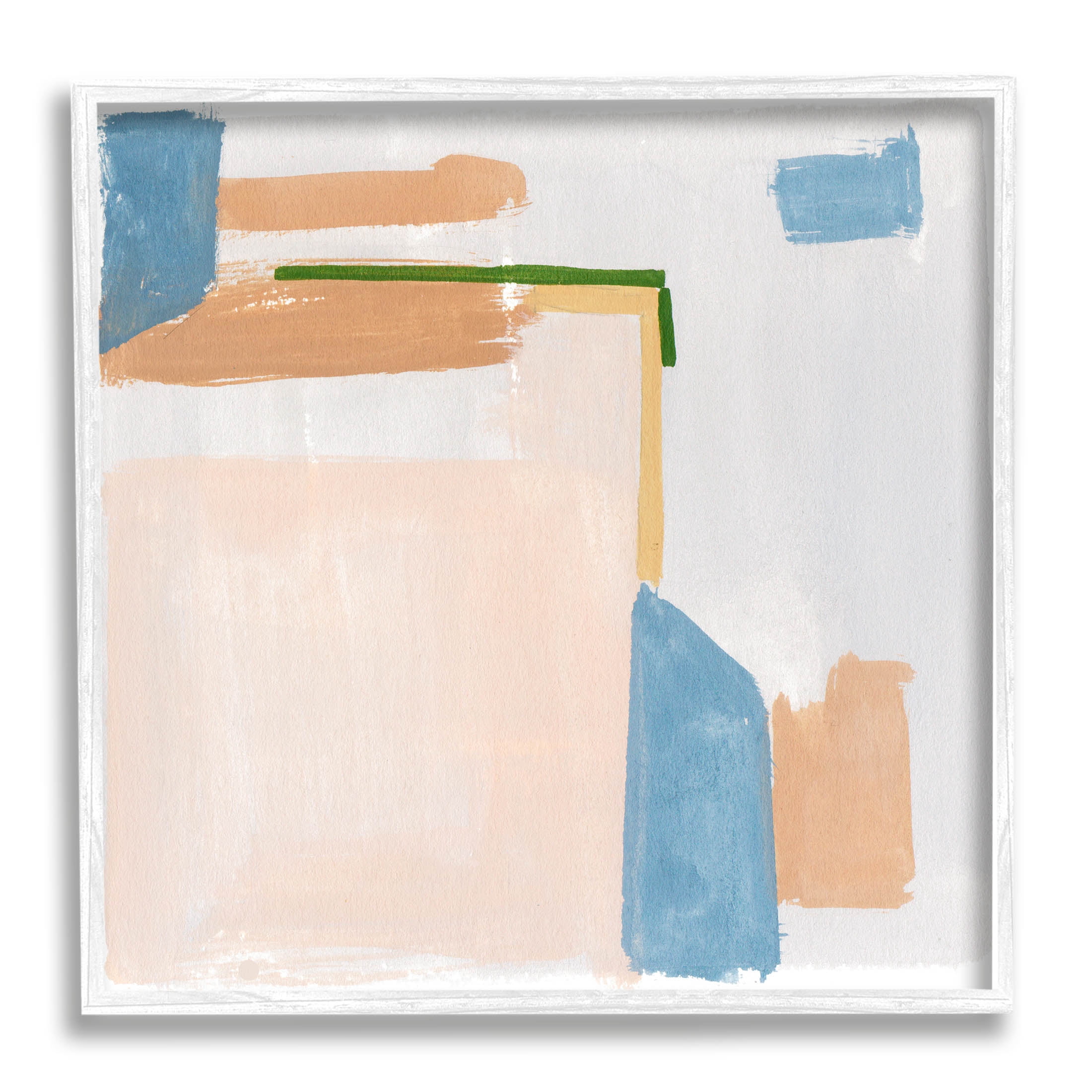Geometric Contemporary Shapes Abstract Painting White Framed Art Print Wall Art