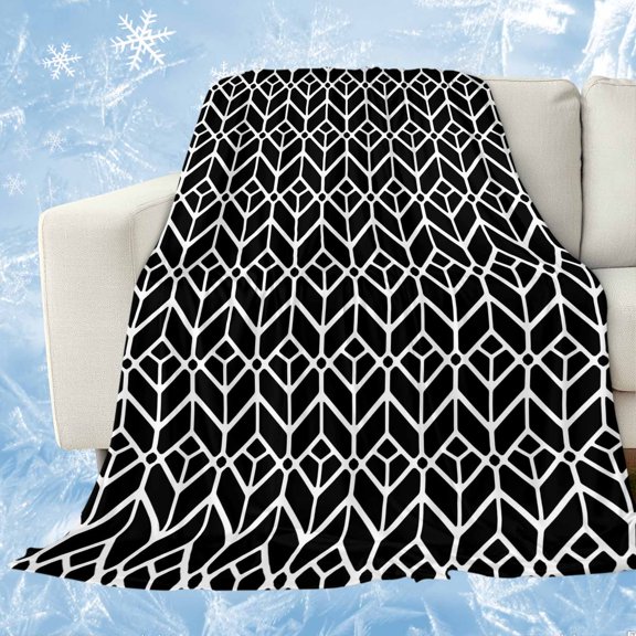 Geometric Cooling Blanket, Lightweight Breathable Summer Throw Blanket with Double Sided Cold Effect, Modern Abstract Lines Texture Black Picnic Beach Blankets Bed Sheet for Hot Sleepers 30"x40"