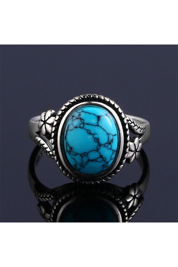 Geometric Copper Ring With Aquamarine Tiger Eye Turquoise Purple Dragon Crystal Accent Fashion Jewelry For Her