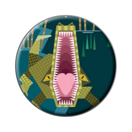 Geometric Crocodile Green Lapel Hat Pin Tie Tack Small Round