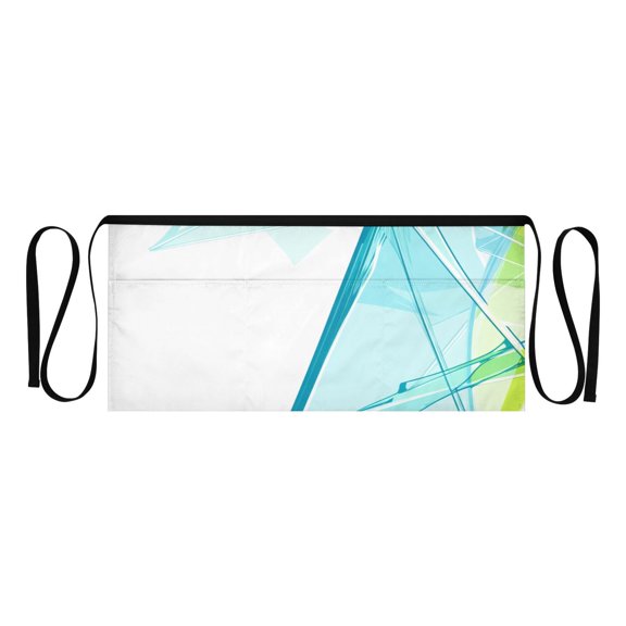Geometric Crystal Structure Multi Pocket Short Apron Waterproof, Adjustable 96.5in Belt for various occasions