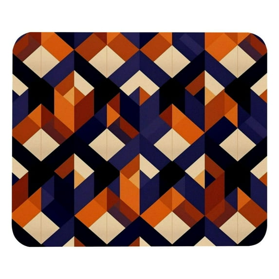 Geometric Cube Gaming Mousepad Mouse Mat Desk Mat - Square, 8.3x9.8 Inch, Non-Slip Rubber Bottom, Printed, Suitable for Office and Gaming