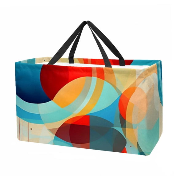 Geometric Cube Large Capacity Reinforced Oxford Cloth Storage Bin - Reusable, Foldable Picnic Baskets, Decorative Box, and Tote Bag