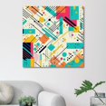 Geometric Cube Pattern Canvas Wall Art Paintings for Living Room Canvas