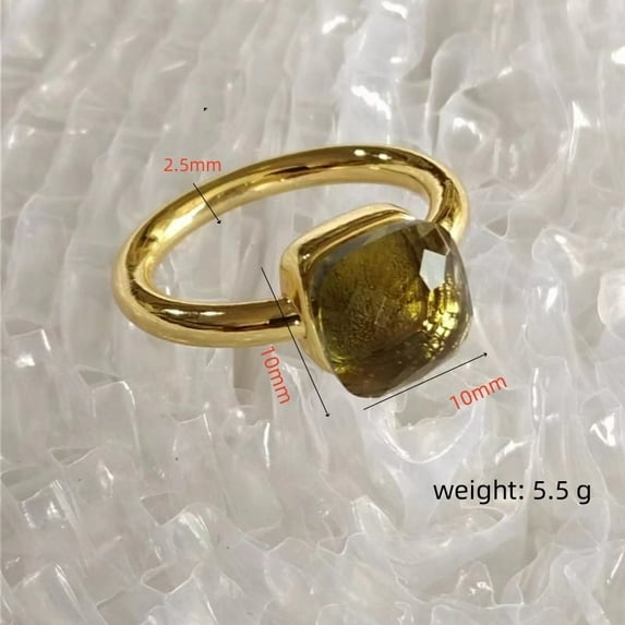 Geometric Cube Rings For Women And Men Irregular Sugar Cube Design Copper Zircon Inlaid Unisex Fashion Jewelry