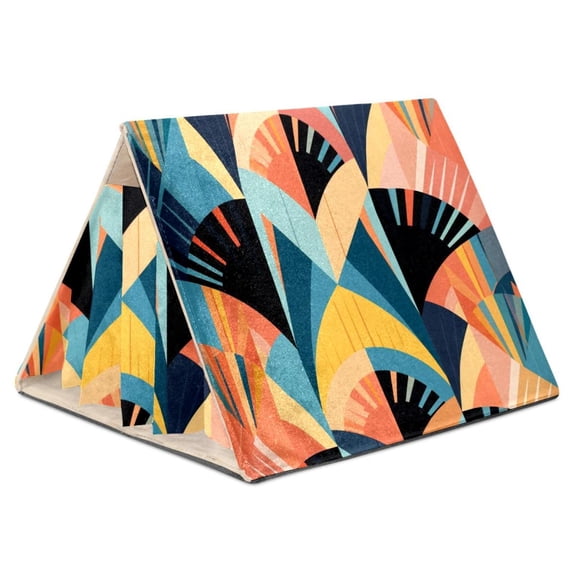 Geometric Cube Soft Dutch Flannelette Hamster House with PP Board Support - Washable - 21.5x30.5x26 cm/8.5x12x10.2 in