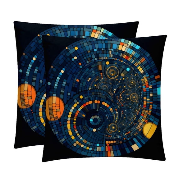 Geometric Cube Velvet Throw Pillow Covers Set of 2 with Unique Patterns for Bed and Sofa, Available in 16x16, 18x18, and 20x20 Inches for Various Occasions