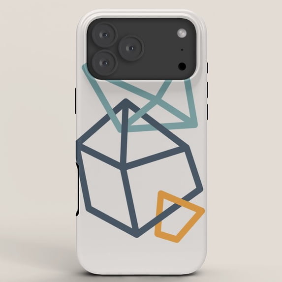 Geometric Cube and Polygon Tough Case for Apple iPhone, Polycarbonate ...