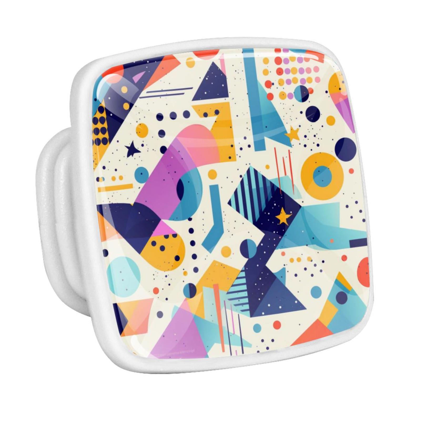 Geometric Cubic Math Fluorescent Drawer Pulls with Screws Square 4-Pack ...