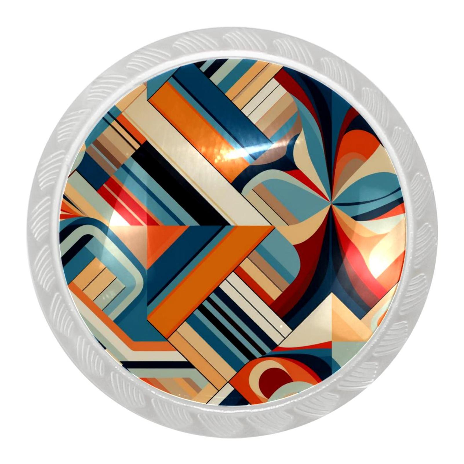 Geometric Cubic Math Pattern 4 PCS Cabinet Knob Drawer Knob Cabinet ...