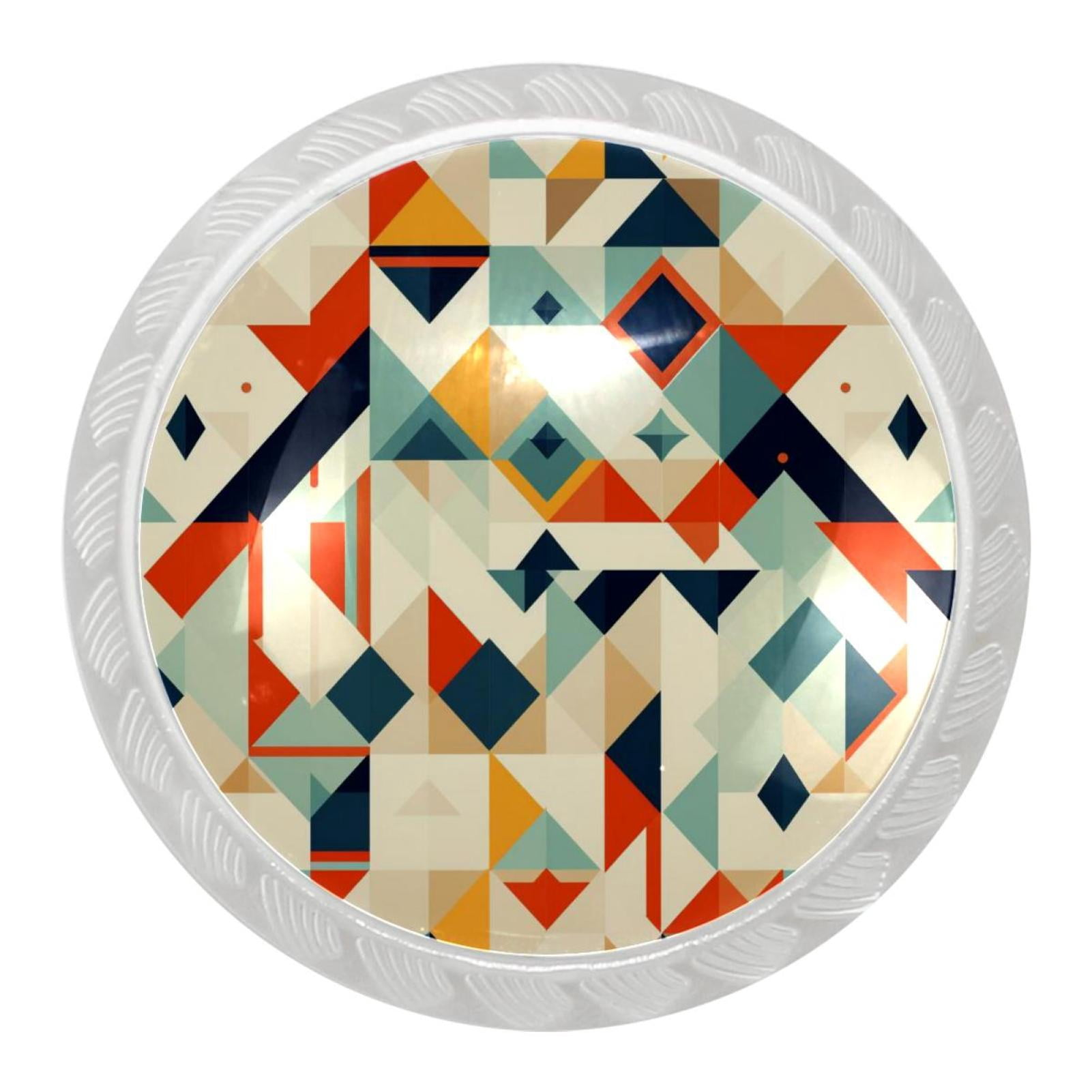 Geometric Cubic Math Pattern 4 PCS Cabinet Knob Drawer Knob Cabinet ...